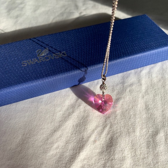 Swarovski Pink Heart Crystal Necklace - Picture 3 of 4
